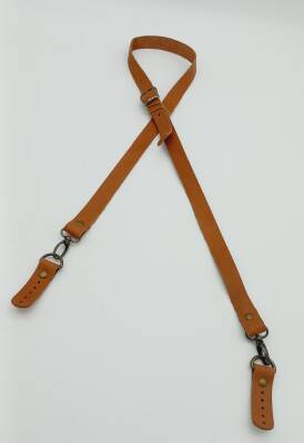 Angel Çanta Aksesuar Gerçek Deri Ayarlı Uzun Sap 2X130 Taba Antik Metalli - 1