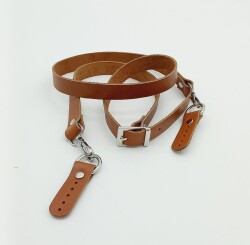 Angel Çanta Aksesuar Gerçek Deri Ayarlı Uzun Sap 2X130 Taba Gümüş Metalli - 2