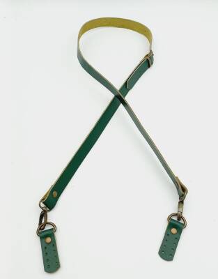 Angel Çanta Aksesuar Gerçek Deri Ayarlı Uzun Sap 2X130 Yeşil Antik Metalli - 1