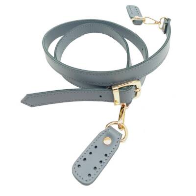 Angel Çanta Aksesuar Gerçek Deri Çift Kat Dikişli Uzun Sap Gri - 1