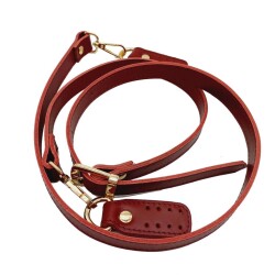 Angel Çanta Aksesuar Gerçek Deri Çift Kat Dikişli Uzun Sap Kırmızı - Angel Çanta Aksesuar