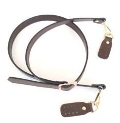 Angel Çanta Aksesuar Gerçek Deri Çift Kat, Dikişli Uzun Sap Koyu Kahve - Angel Çanta Aksesuar