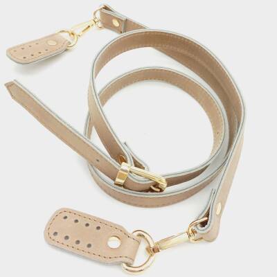 Angel Çanta Aksesuar Gerçek Deri Çift Kat Dikişli Uzun Sap Vizon - 1