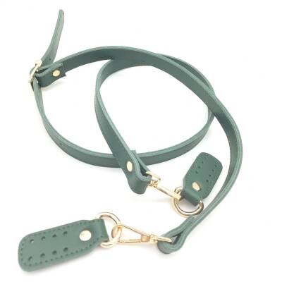 Angel Çanta Aksesuar Gerçek Deri Çift Kat Dikişli Uzun Sap Yeşil - 1