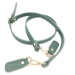 Angel Çanta Aksesuar Gerçek Deri Çift Kat Dikişli Uzun Sap Yeşil - Angel Çanta Aksesuar