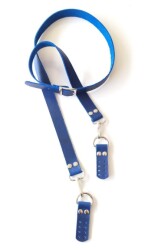 Angel Çanta Aksesuar Gerçek Deri Crazy Oil Saks Mavi Renk Ayarlı Sap - Angel Çanta Aksesuar