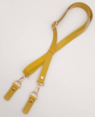 Angel Çanta Aksesuar Gerçek Deri Limon Küfü Renk 2x130 cm Sürgütlü Ayarlanabilir Çanta Sapı Light Gold Metalli - 3