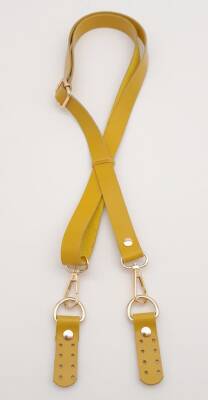 Angel Çanta Aksesuar Gerçek Deri Limon Küfü Renk 2x130 cm Sürgütlü Ayarlanabilir Çanta Sapı Light Gold Metalli - 2