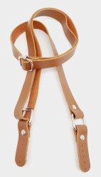 Angel Çanta Aksesuar Gerçek Deri Sütlü Kahve 2x130 cm Sürgütlü Ayarlanabilir Çanta Sapı Gümüş Metalli - Angel Çanta Aksesuar