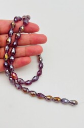 Angel Çanta Aksesuar Janjanlı Bordo Renk 8x11 Cm Damla Model Kristal Boncuk 1 Dizi - Angel Çanta Aksesuar