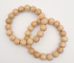 Angel Çanta Aksesuar 12 cm Ahşap Boncuklu Bilezik Model Açık Ahşap Renk Çift Sap - Angel Çanta Aksesuar