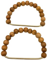 Angel Çanta Aksesuar 12x10 cm D Model Ahşap Boncuklu Açık Renk Çift Çanta Sapı - Angel Çanta Aksesuar