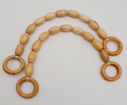 Angel Çanta Aksesuar 17 mm Oval Ahşap Boncuklu 40 cm Çanta Sapı - Angel Çanta Aksesuar