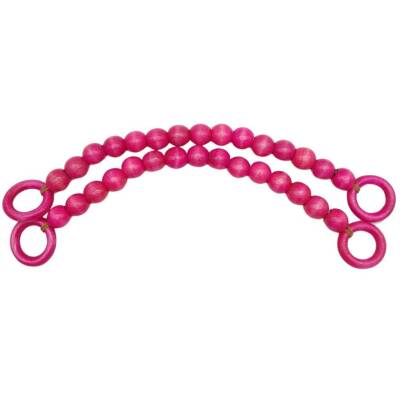 Angel Çanta Aksesuar 20 mm Ahşap Boncuklu 37 cm Fuşya Renk Çanta Sapı - 1