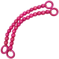 Angel Çanta Aksesuar 20 mm Ahşap Boncuklu 37 cm Fuşya Renk Çanta Sapı - 2