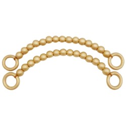 Angel Çanta Aksesuar 20 mm Ahşap Boncuklu 37 cm Gold Renk Çanta Sapı - Angel Çanta Aksesuar