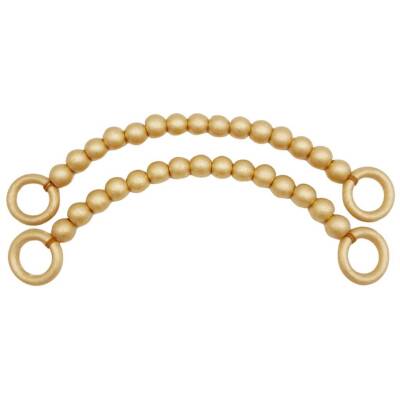 Angel Çanta Aksesuar 20 mm Ahşap Boncuklu 37 cm Gold Renk Çanta Sapı - 1