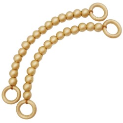 Angel Çanta Aksesuar 20 mm Ahşap Boncuklu 37 cm Gold Renk Çanta Sapı - 2