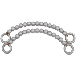 Angel Çanta Aksesuar 20 mm Ahşap Boncuklu 37 cm Gümüş Renk Çanta Sapı - Angel Çanta Aksesuar