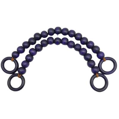 Angel Çanta Aksesuar 20 mm Ahşap Boncuklu 37 cm Mor Renk Çanta Sapı - 1