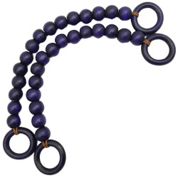 Angel Çanta Aksesuar 20 mm Ahşap Boncuklu 37 cm Mor Renk Çanta Sapı - 2