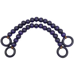 Angel Çanta Aksesuar 20 mm Ahşap Boncuklu 37 cm Mor Renk Çanta Sapı - 1