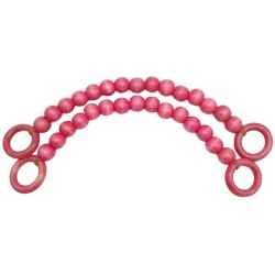 Angel Çanta Aksesuar 20 mm Ahşap Boncuklu 37 cm Pembe Renk Çanta Sapı - Angel Çanta Aksesuar