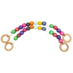 Angel Çanta Aksesuar 20 mm Ahşap Boncuklu 37 cm Renkli Çanta Sapı - Angel Çanta Aksesuar