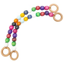 Angel Çanta Aksesuar 20 mm Ahşap Boncuklu 37 cm Renkli Çanta Sapı - 2