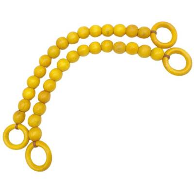 Angel Çanta Aksesuar 20 mm Ahşap Boncuklu 37 cm Sarı Renk Çanta Sapı - 2