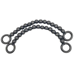 Angel Çanta Aksesuar 20 mm Ahşap Boncuklu 37 cm Siyah Renk Çanta Sapı - Angel Çanta Aksesuar