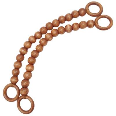 Angel Çanta Aksesuar 20 mm Ahşap Boncuklu 37 cm Taba Renk Çanta Sapı - 2