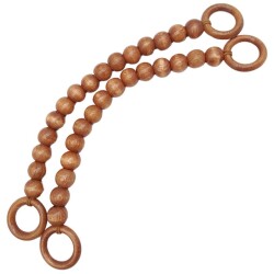 Angel Çanta Aksesuar 20 mm Ahşap Boncuklu 37 cm Taba Renk Çanta Sapı - 2