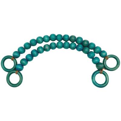 Angel Çanta Aksesuar 20 mm Ahşap Boncuklu 37 cm Turkuaz Renk Çanta Sapı - 1
