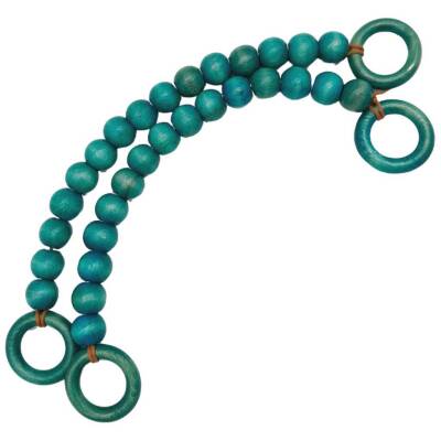 Angel Çanta Aksesuar 20 mm Ahşap Boncuklu 37 cm Turkuaz Renk Çanta Sapı - 2