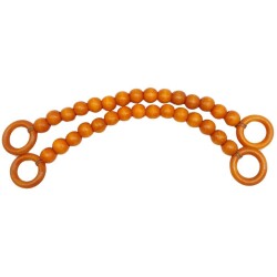 Angel Çanta Aksesuar 20 mm Ahşap Boncuklu 37 cm Turuncu Renk Çanta Sapı - Angel Çanta Aksesuar