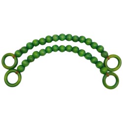 Angel Çanta Aksesuar 20 mm Ahşap Boncuklu 37 cm Yeşil Renk Çanta Sapı - Angel Çanta Aksesuar