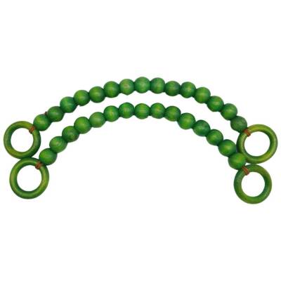 Angel Çanta Aksesuar 20 mm Ahşap Boncuklu 37 cm Yeşil Renk Çanta Sapı - 1