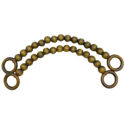 Angel Çanta Aksesuar 20 mm Ahşap Boncuklu 37 cm Zeytin Yeşili Renk Çanta Sapı - 1
