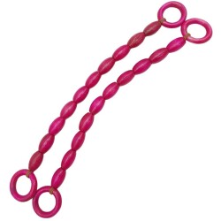 Angel Çanta Aksesuar 20 mm Oval Ahşap Boncuklu 40 cm Fuşya Renk Çanta Sapı - 1