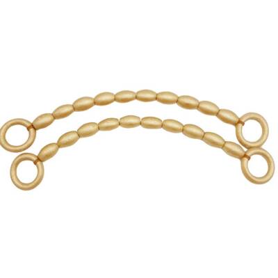 Angel Çanta Aksesuar 20 mm Oval Ahşap Boncuklu 40 cm Gold Renk Çanta Sapı - 2
