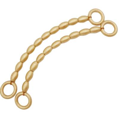 Angel Çanta Aksesuar 20 mm Oval Ahşap Boncuklu 40 cm Gold Renk Çanta Sapı - 1
