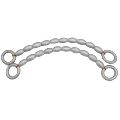Angel Çanta Aksesuar 20 mm Oval Ahşap Boncuklu 40 cm Gümüş Renk Çanta Sapı - 2