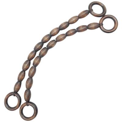 Angel Çanta Aksesuar 20 mm Oval Ahşap Boncuklu 40 cm Koyu Ahşap Renk Çanta Sapı - 1