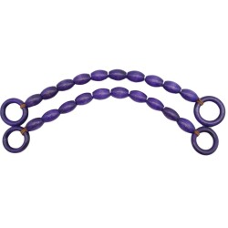 Angel Çanta Aksesuar 20 mm Oval Ahşap Boncuklu 40 cm Mor Renk Çanta Sapı - 2