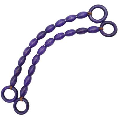 Angel Çanta Aksesuar 20 mm Oval Ahşap Boncuklu 40 cm Mor Renk Çanta Sapı - 1