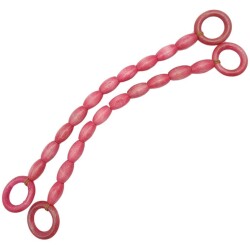 Angel Çanta Aksesuar 20 mm Oval Ahşap Boncuklu 40 cm Pembe Renk Çanta Sapı - Angel Çanta Aksesuar