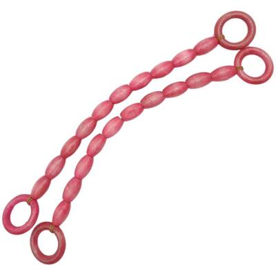 Angel Çanta Aksesuar 20 mm Oval Ahşap Boncuklu 40 cm Pembe Renk Çanta Sapı - 1