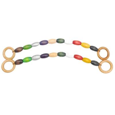 Angel Çanta Aksesuar 20 mm Oval Ahşap Boncuklu 40 cm Renkli No:1 Çanta Sapı - 2