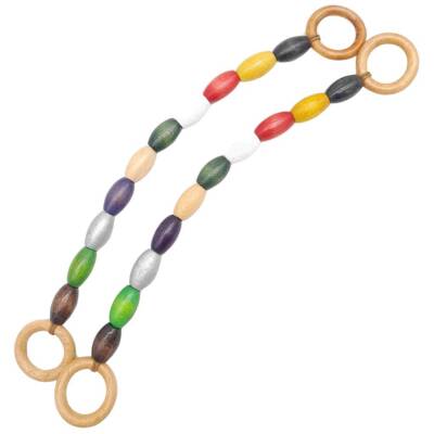 Angel Çanta Aksesuar 20 mm Oval Ahşap Boncuklu 40 cm Renkli No:1 Çanta Sapı - 1